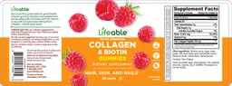 Label for Collagen & Biotin Gummies Raspberry Flavor