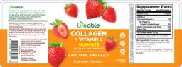 Label for Collagen + Vitamin C Gummies 100 mg Strawberry Flavor