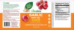 Label for Garlic Gummies Natural Grape Flavor