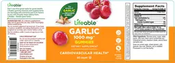 Label for Garlic 1000 mg Gummies Natural Grape Flavor