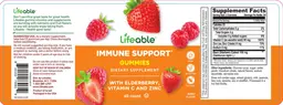 Label for Immune Support Gummies Berry Flavor