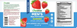 Label for Men's Multivitamin Sugar Free Strawberry Flavor