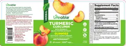 Label for Turmeric Curcumin 2000 mg Peach Flavor