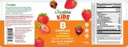Label for B Complex + Vitamin C Gummies Strawberry Flavor