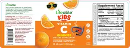 Label for Vitamin C 250 mg Citrus Flavor