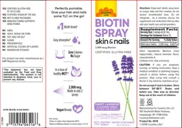 Label for Biotin Spray Sweet Lavender Flavor