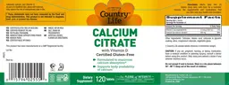 Label for Calcium Citrate with Vitamin D