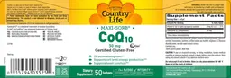 Label for CoQ10 30 mg