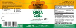 Label for Mega CoQ10 100 mg