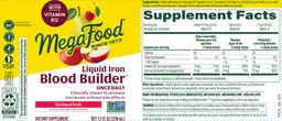 Label for Blood Builder Liquid Iron Once Daily Orchard Fruit