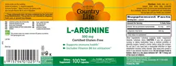 Label for L-Arginine Capsules 500 mg