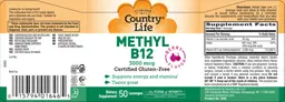 Label for Methyl B12 3000 mcg Berry Flavor