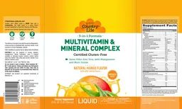 Label for Multivitamin & Mineral Complex Natural Mango Flavor
