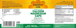 Label for Calcium Magnesium Caps