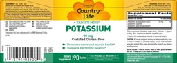 Label for Potassium 99 mg