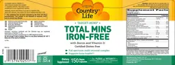 Label for Total Mins Iron-free with Boron and Vitamin D