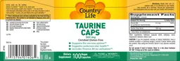 Label for Taurine Caps 500 mg