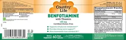 Label for Benfotiamine 150 mg with Thiamin