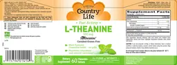 Label for L-Theanine 100 mg Mint Flavored
