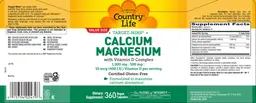 Label for Calcium Magnesium with Vitamin D Complex