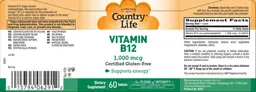 Label for Vitamin B12 1,000 mcg
