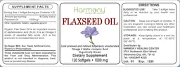 Label for Flaxseed Oil 1000 mg