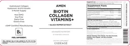 Label for Biotin Collagen Vitamins+