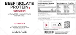 Label for Beef Isolate Protein Unflavored