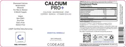 Label for Calcium Pro+
