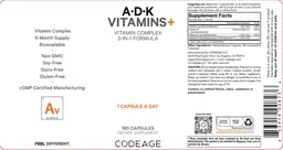 Label for A-D-K Vitamins+