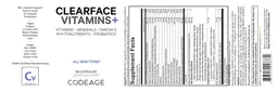 Label for Clearface Vitamins+