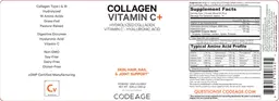 Label for Collagen Vitamin C+ Unflavored Powder