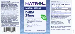 Label for DHEA 25 mg