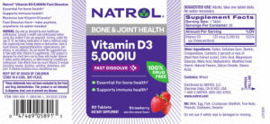 Vitamin D3 5,000 IU Fast Dissolve Strawb