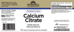Label for Calcium Citrate