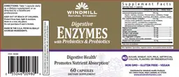 Label for Digestive Enzymes with Prebiotics & Probiotics