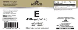 Label for Vitamin E 450 mg (1,000 IU)