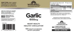 Label for Garlic 600 mg