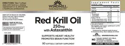 Label for Red Krill Oil 250 mg with Astaxanthin