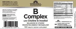Label for B Complex with Choline & Inositol