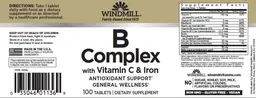 Label for B Complex with Vitamin C & Iron