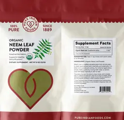 Label for Organic Neem Leaf Powder