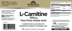 Label for L-Carnitine 250 mg
