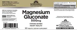 Label for Magnesium Gluconate 500 mg