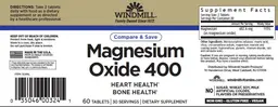 Label for Magnesium Oxide 400