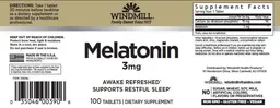 Label for Melatonin 3 mg