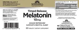 Label for Timed Release Melatonin 10 mg