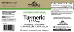 Label for Turmeric 1,000 mg