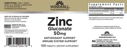 Label for Zinc Gluconate 50 mg