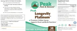 Label for Peak Longevity Platinum